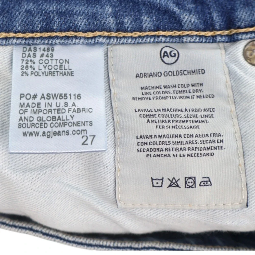 AG‎ Adriano Goldschmied The Hailey Denim Shorts 27 NWT Sample Cuffed Stretch